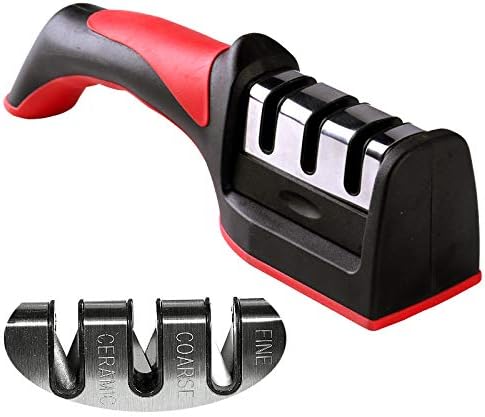 3-in-1 Knife Sharpener Set with Ceramic Peeler β 3-Stage Diamond Coated Sharpener for Kitchen, Fruit & Meat Knives