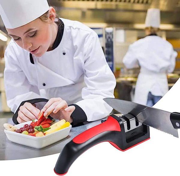 3-in-1 Knife Sharpener Set with Ceramic Peeler β 3-Stage Diamond Coated Sharpener for Kitchen, Fruit & Meat Knives