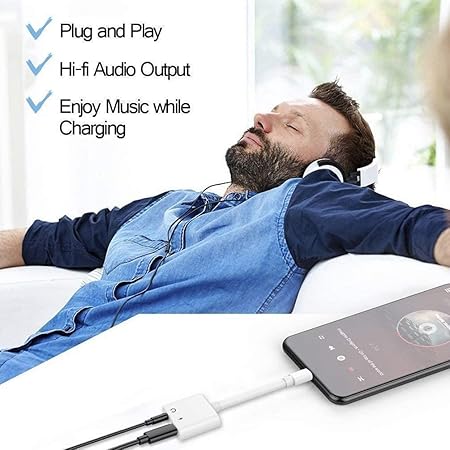 Apple Iphone Connector Lightning To 3.5mm Earphone Jack & Mobile Charging Jack