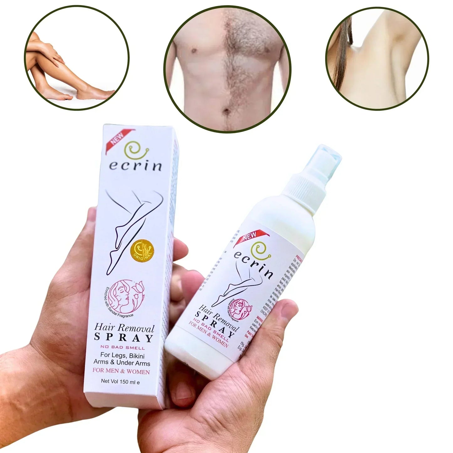 Ecrin Hair Removal Spray For Men and Women | 100% Original Quick Hair Removal Spray