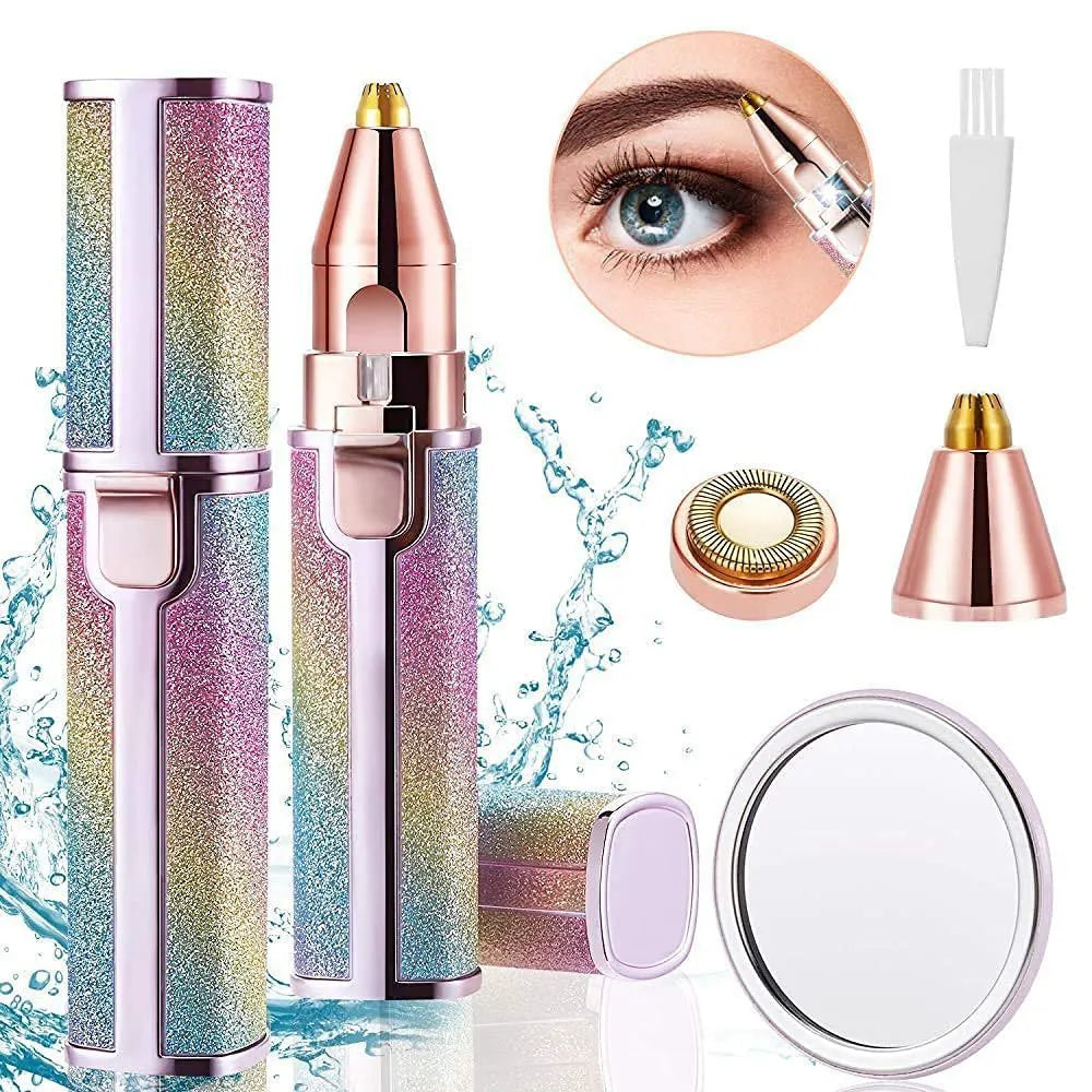 2-in-1 Rechargeable Eyebrow Trimmer & Facial Hair Shaver - Portable USB Charging, Multi-Use for Face and Body Grooming