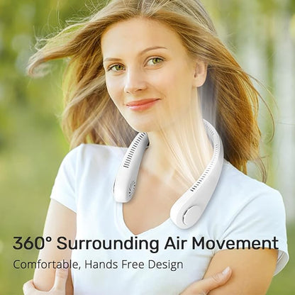 Vaneless Hanging Neck Fan – Portable Bladeless Rechargeable Air Conditioner with Silent Cooling