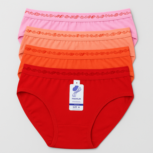 Pack of 5 Women’s Panties – Soft Lycra Fabric, Breathable & Stretchable Everyday Underwear – Sizes S, M & L