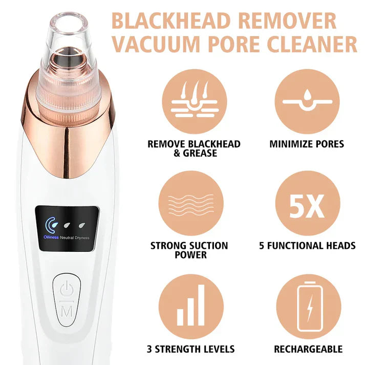 Electric Face Vacuum Blackhead Remover & Pore Cleaner | Deep Cleansing Tool for Nose and Face