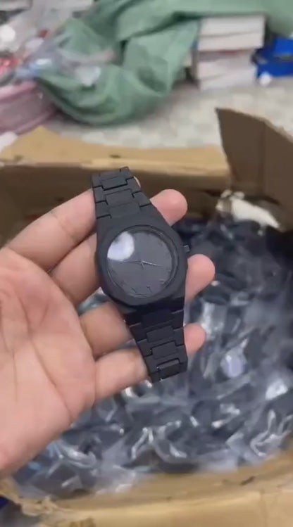 Full Black Aura Quartz Watch – Premium Analog Watch for Men & Boys