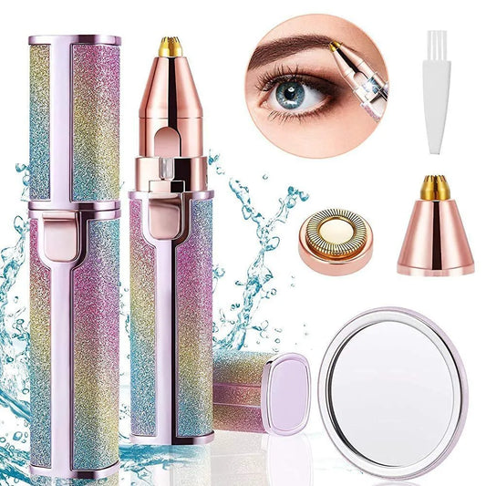 2-in-1 Rechargeable Eyebrow Trimmer & Facial Hair Shaver - Portable USB Charging, Multi-Use for Face and Body Grooming